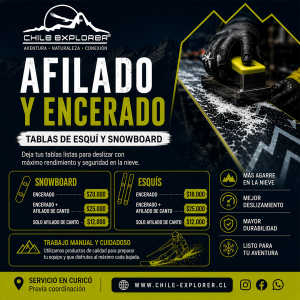 Afilado y Encerado de Esquís y Snowboard en Curicó